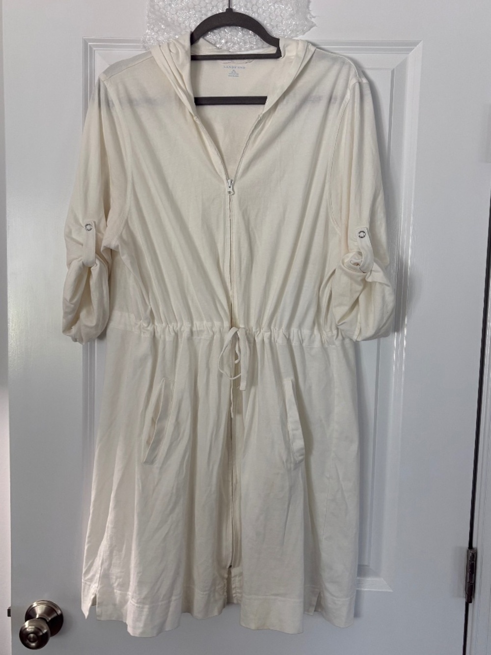 Lands' End White Bathing Suit Coverup